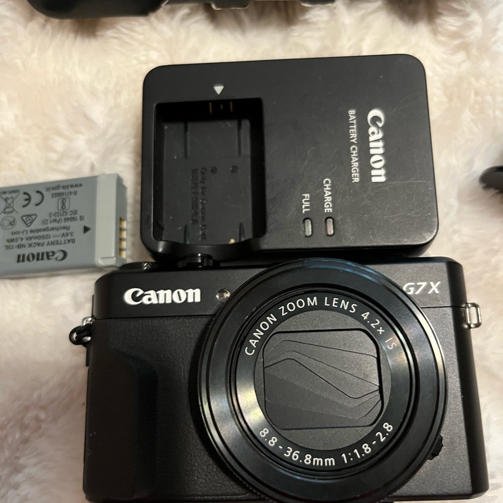 Brand new Canon power shot G7X Mark II (used once) with tripod .